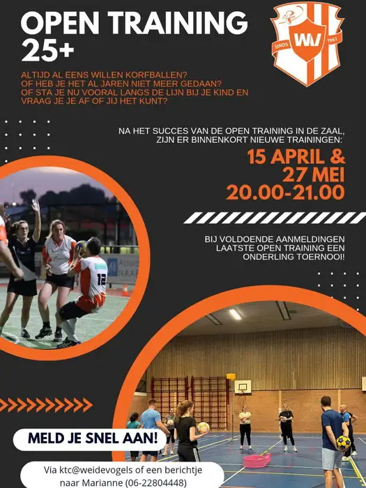 Aankomende woensdag weer een open training, doe jij ook mee? ⚽️